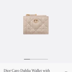 Dior Caro Beige Quilted Wallet